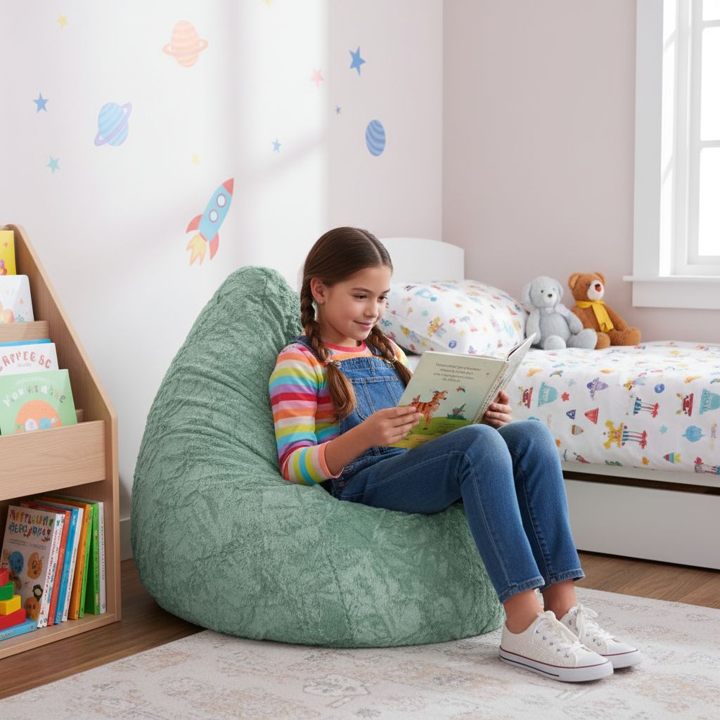 Sitzsack BeanBag Fluffy XL, salbei