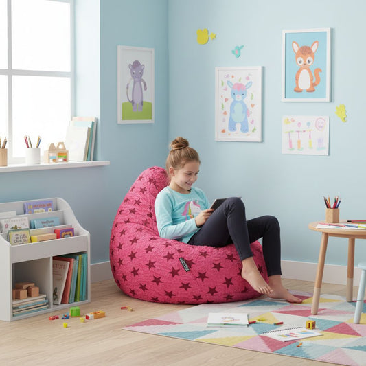 Sitzsack BeanBag Fluffy Stars XL, pink