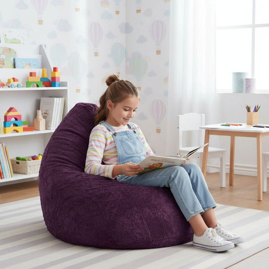 Sitzsack BeanBag Fluffy XL, aubergine