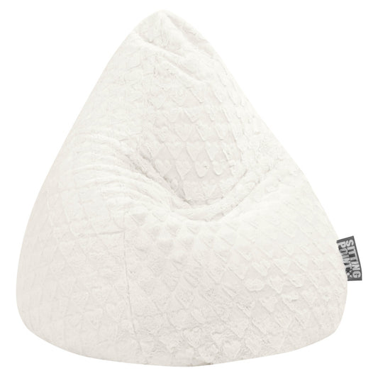 Sitzsack BeanBag Fluffy Hearts XL, weiss