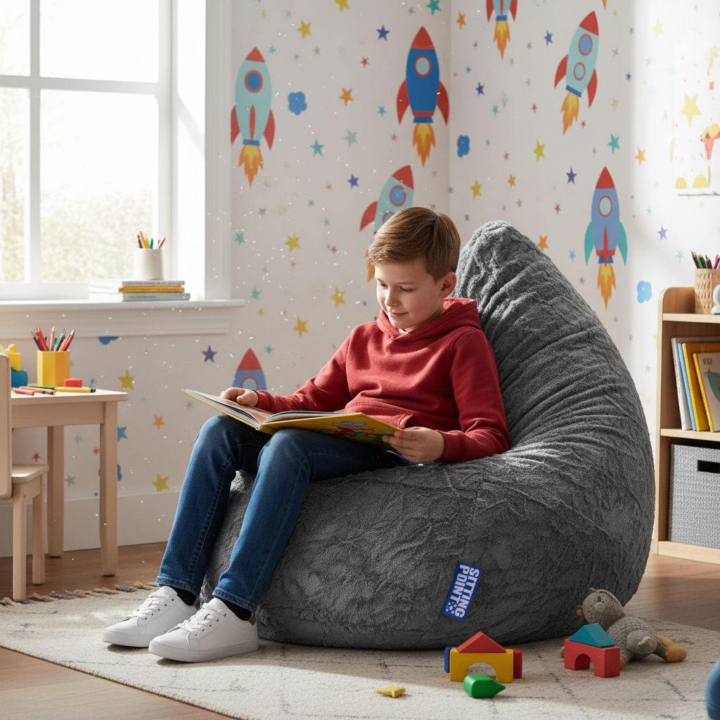 Sitzsack BeanBag Fluffy XL, grau