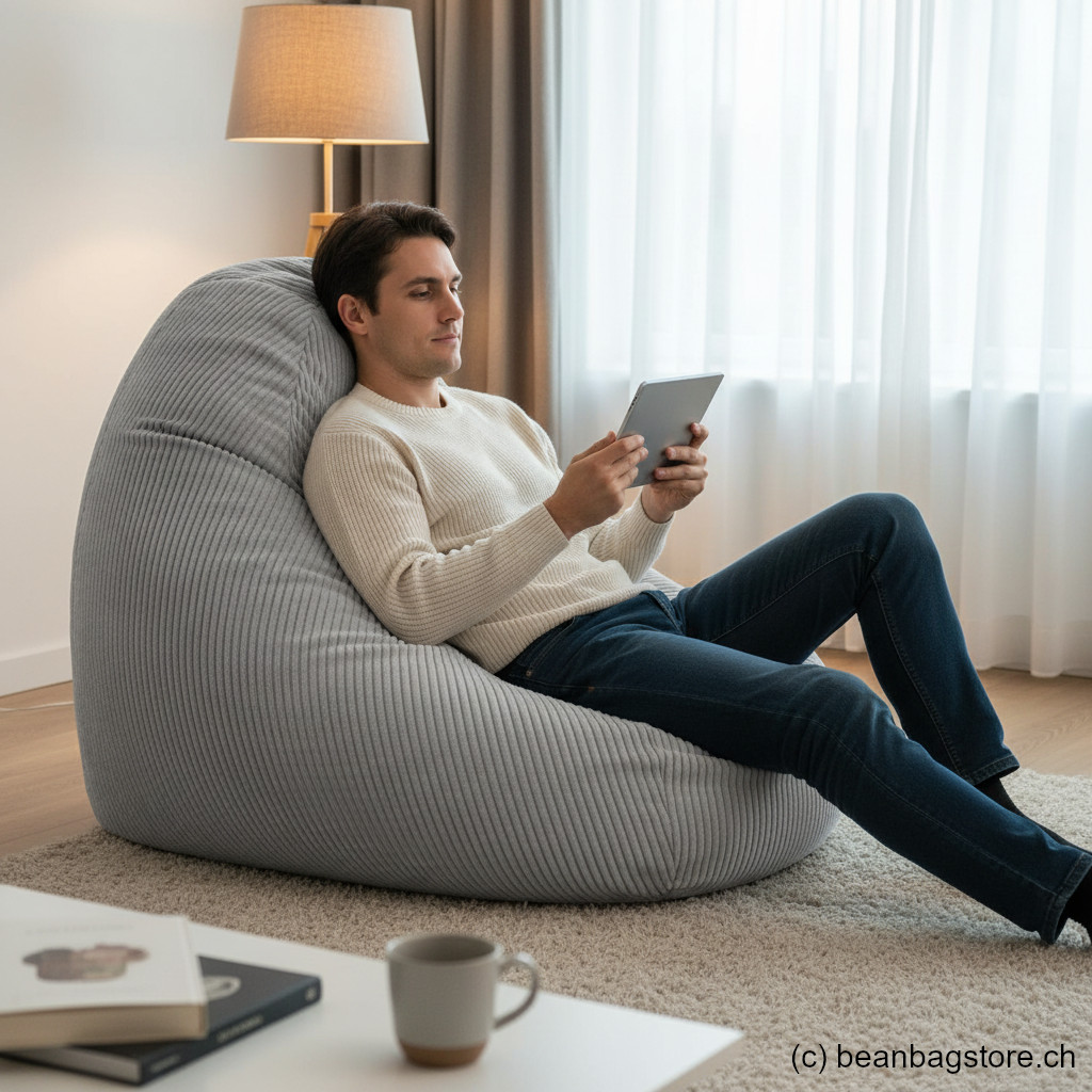 Sitzsack BeanBag Shara XXL, grau