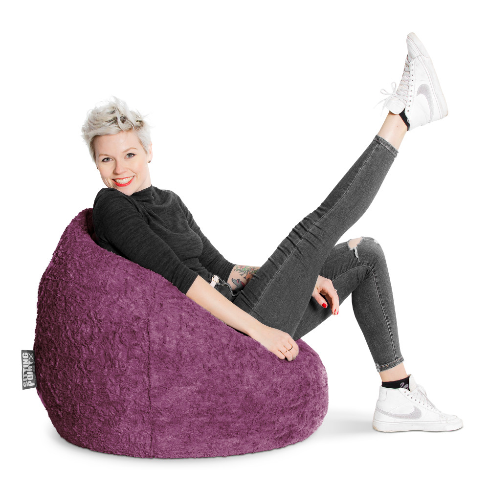 Sitzsack BeanBag Fluffy XL, aubergine