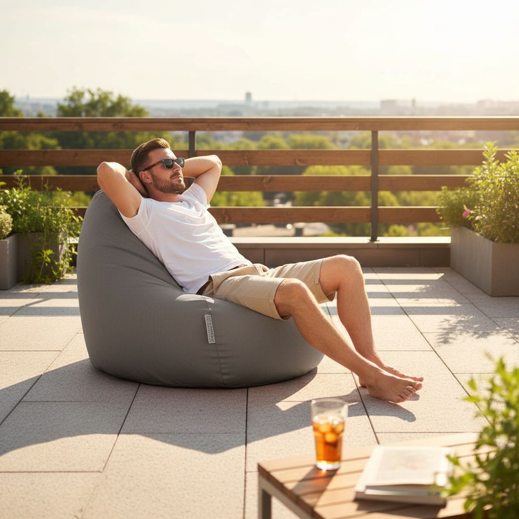 Sitzsack Beanbag Talea XXL Outdoor, mittelgrau