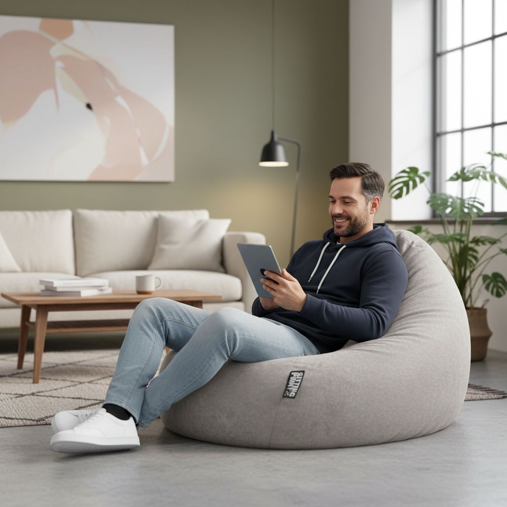 Sitzsack BeanBag Easy XXL, grau
