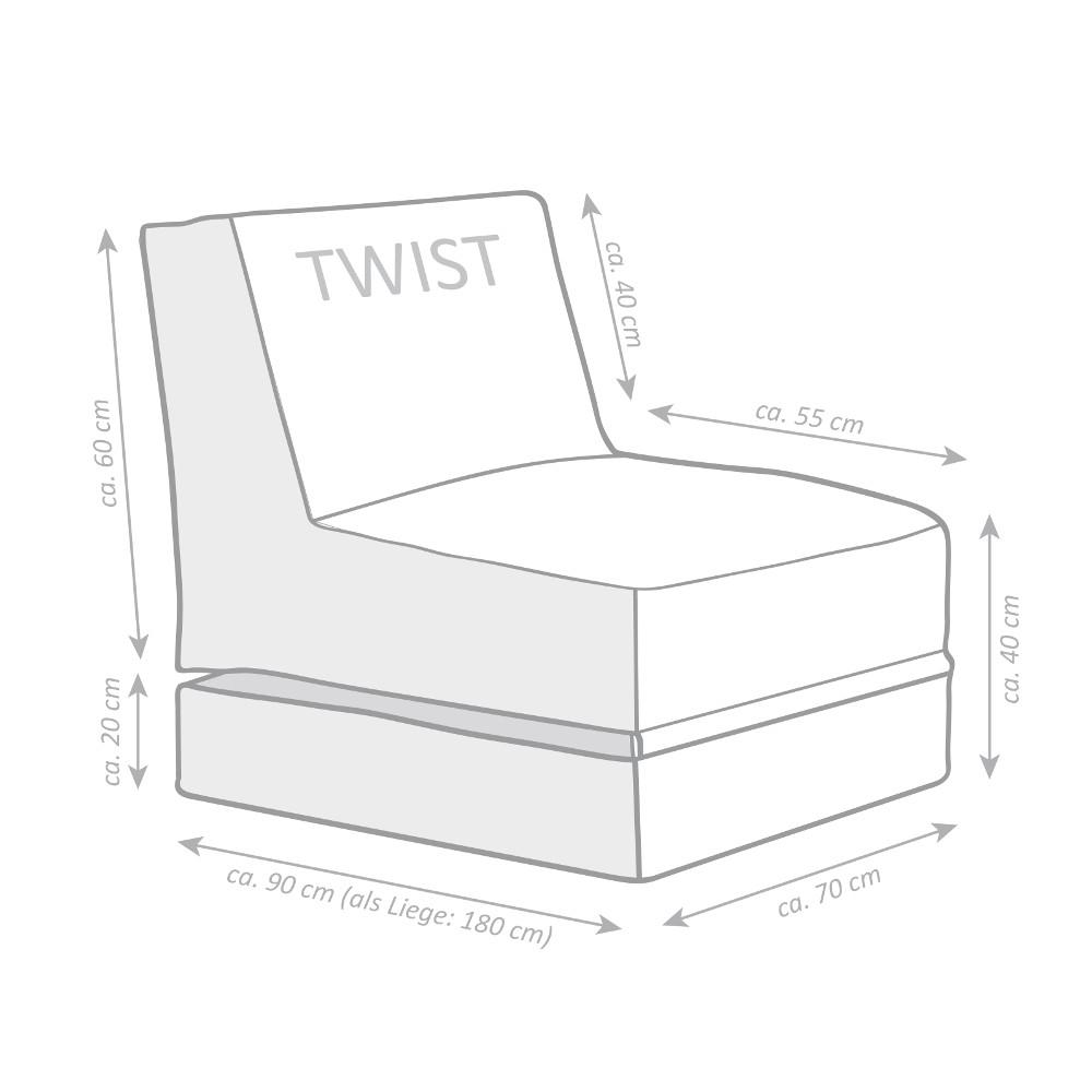 Sitzsack Twist Scuba, aubergine